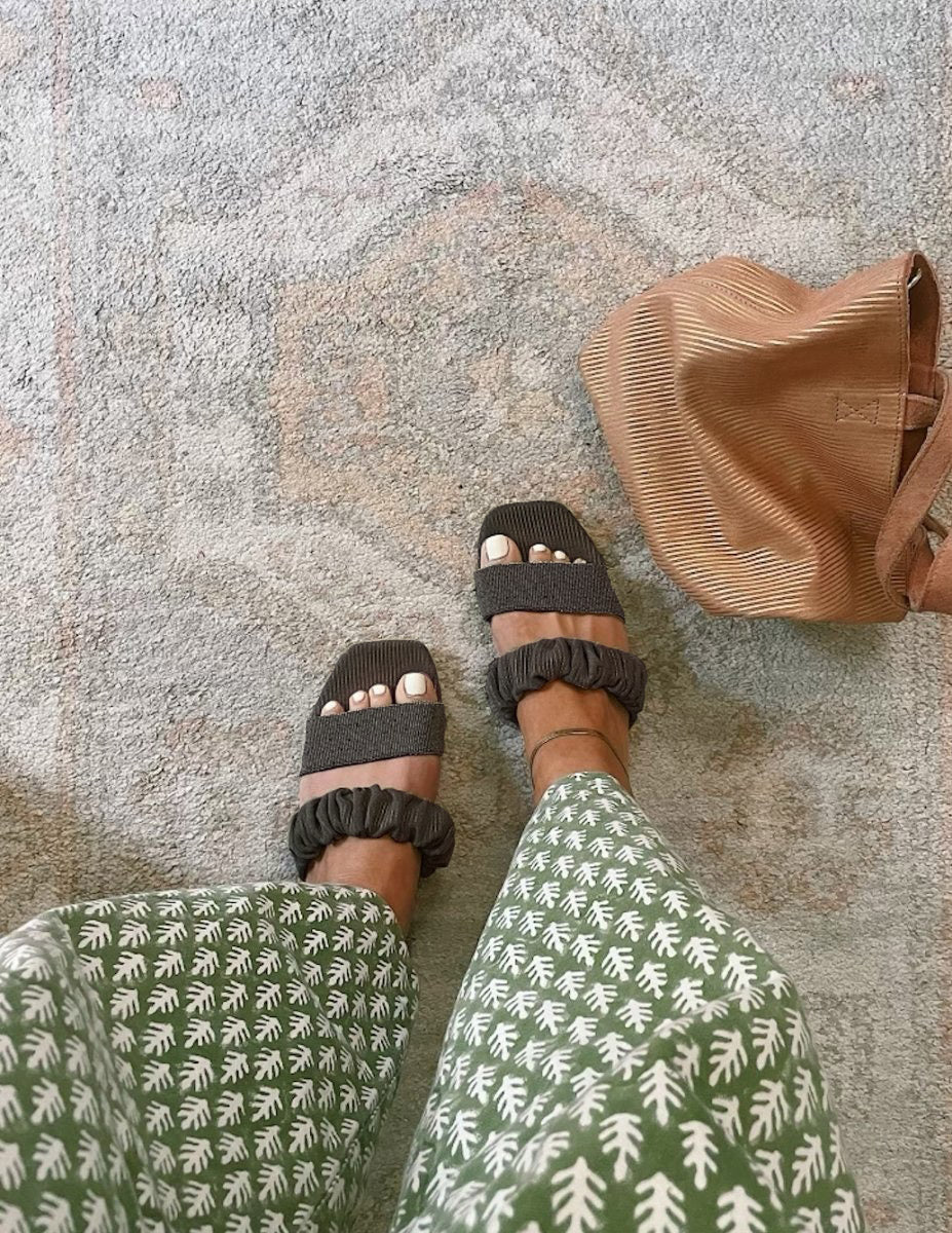 Suede Scrunchie Sandal by Llani