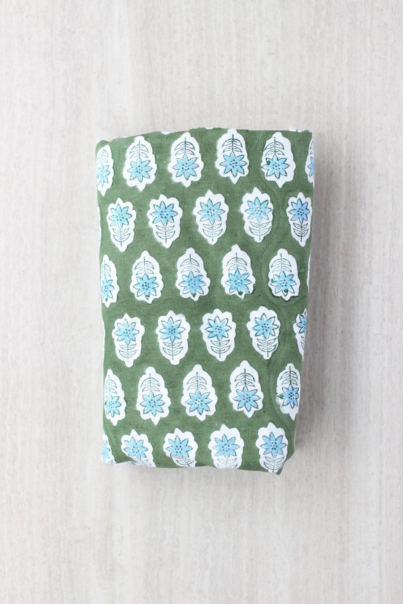 Tablecloth - Poinsettia, Sage & Uniform Blue by The Mended Company