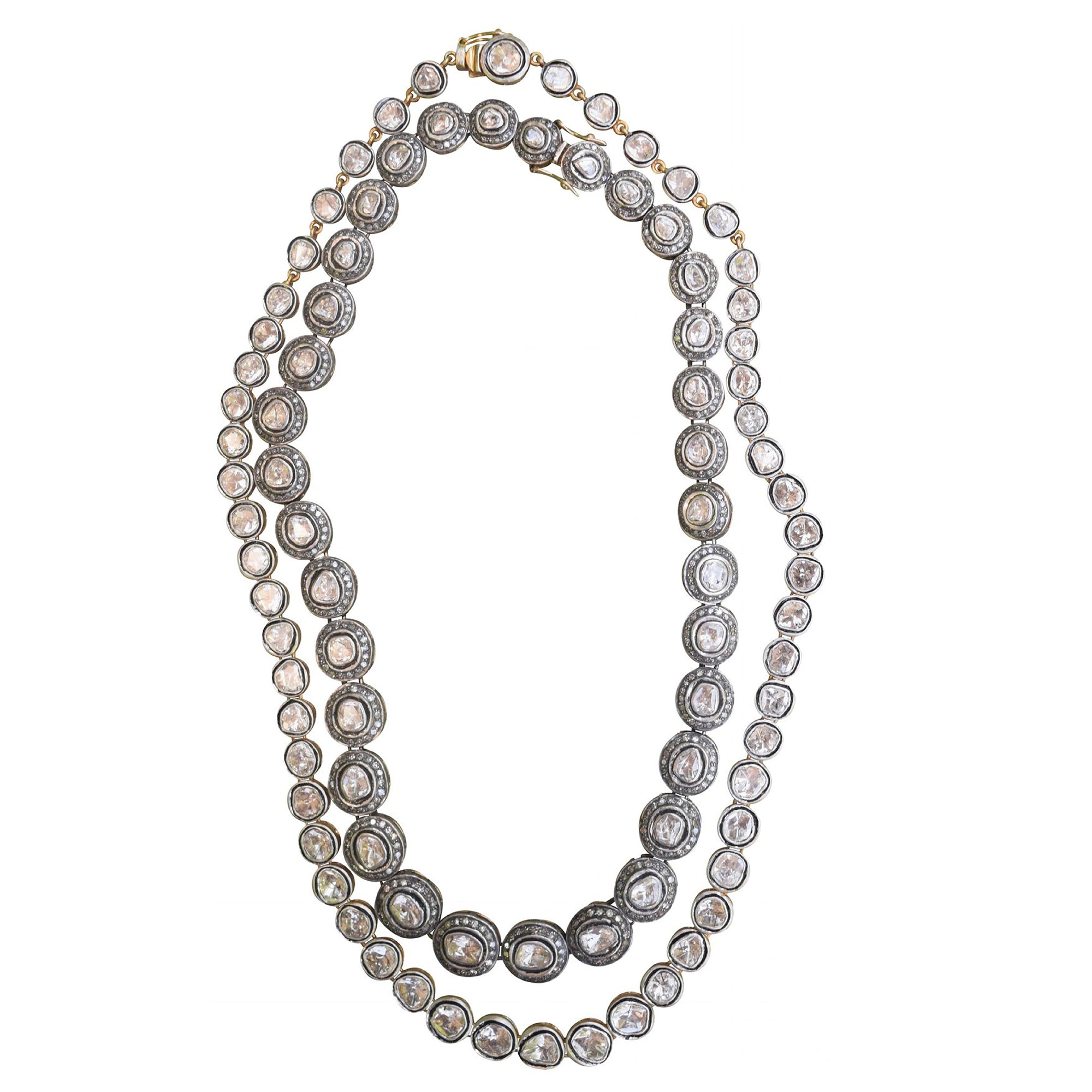 Pave + Sliced Diamond Necklace by S. Carter Designs