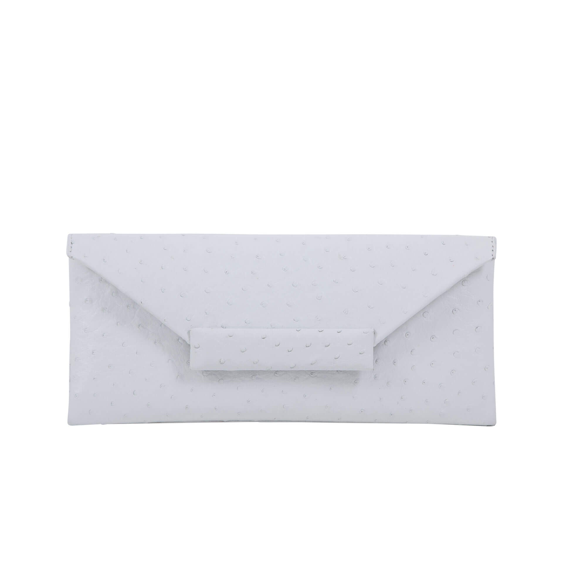 Nile Clutch in White Ostrich by Cape Cobra