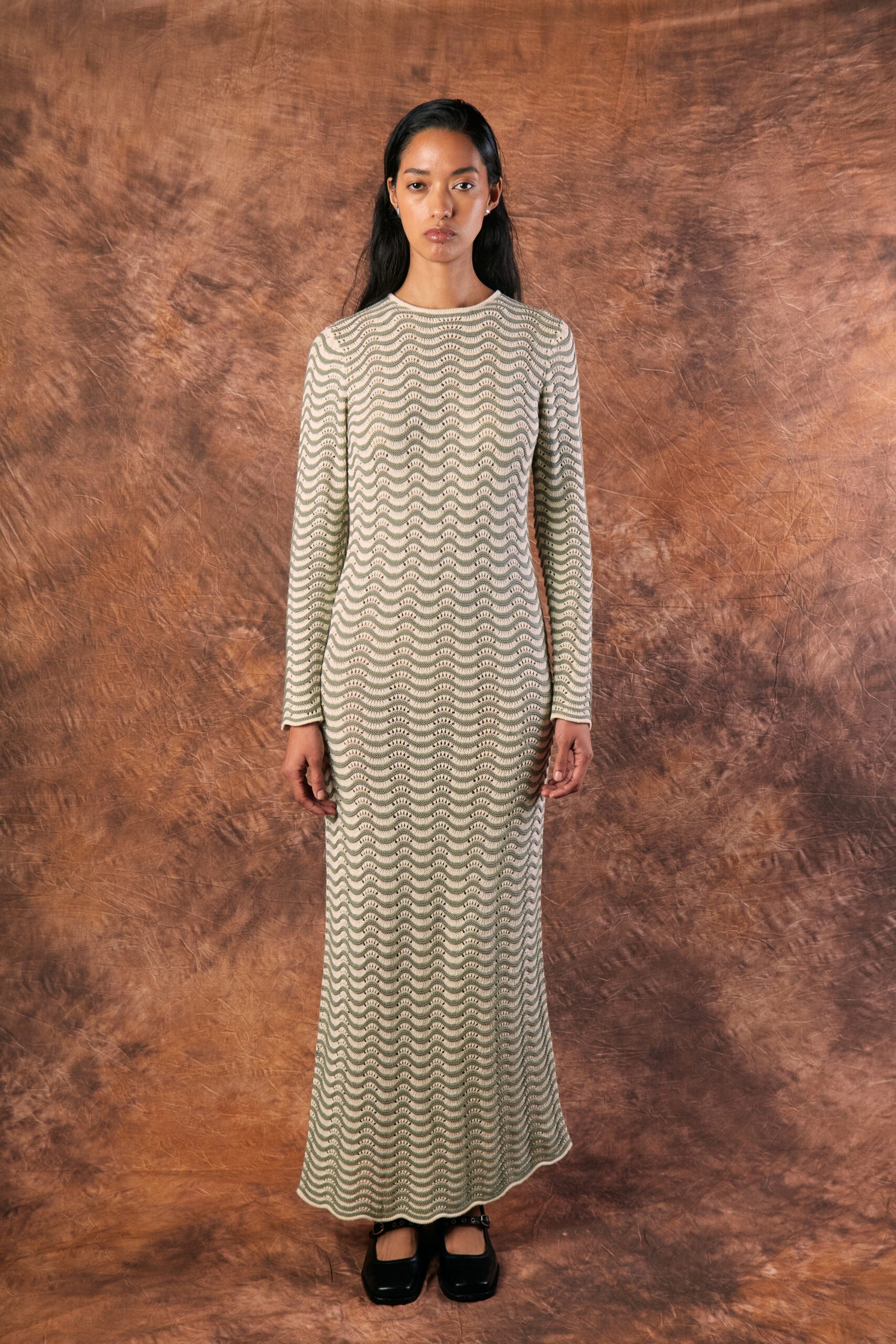 Arena Dress Ivory & Sage Green by MUNA