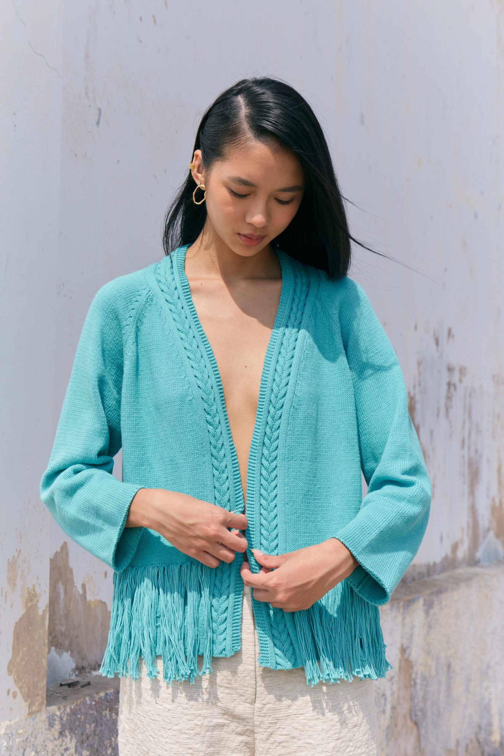 Coralina Cardigan in Aqua by MUNA