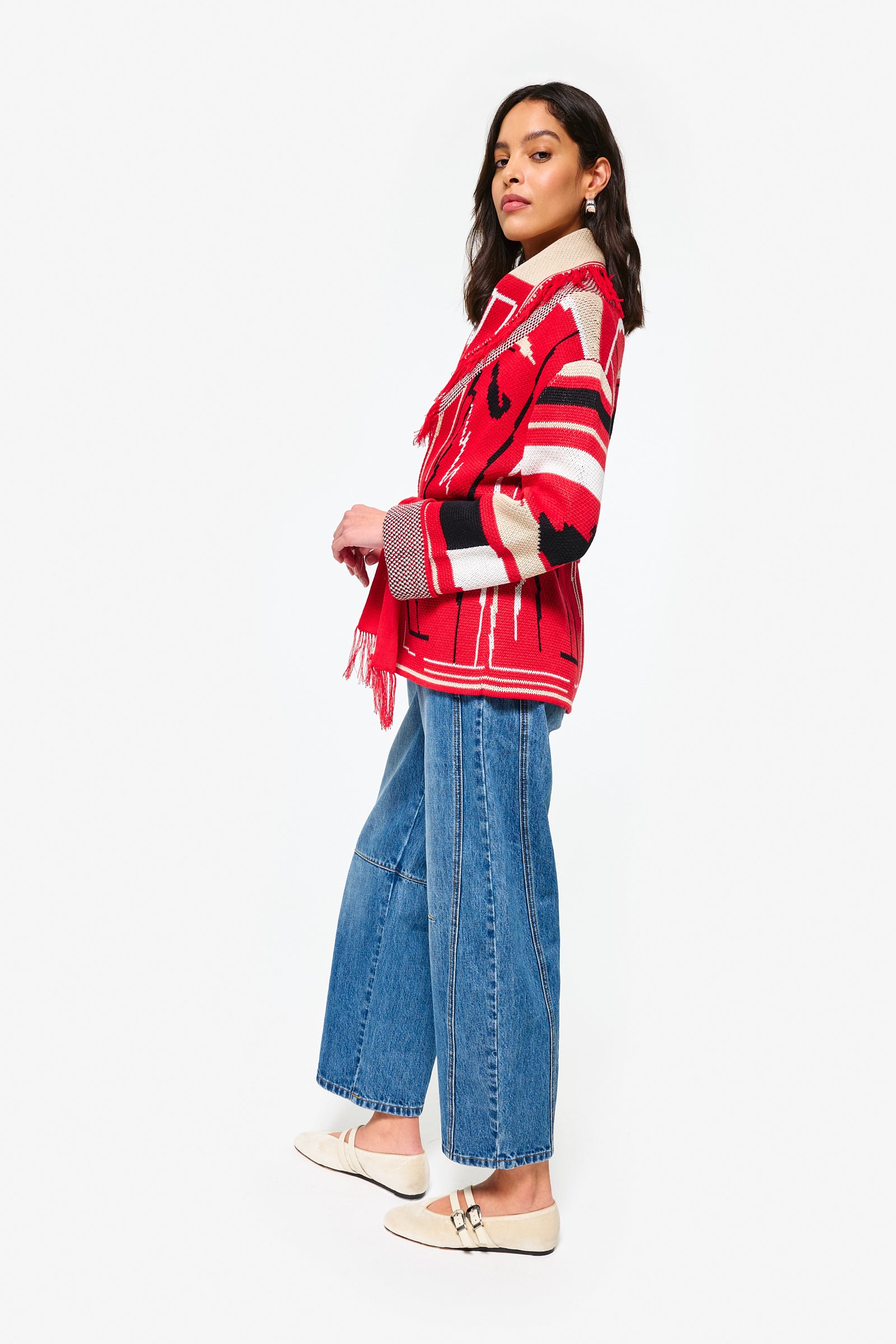 Thierra Belt Red Cardigan by MUNA