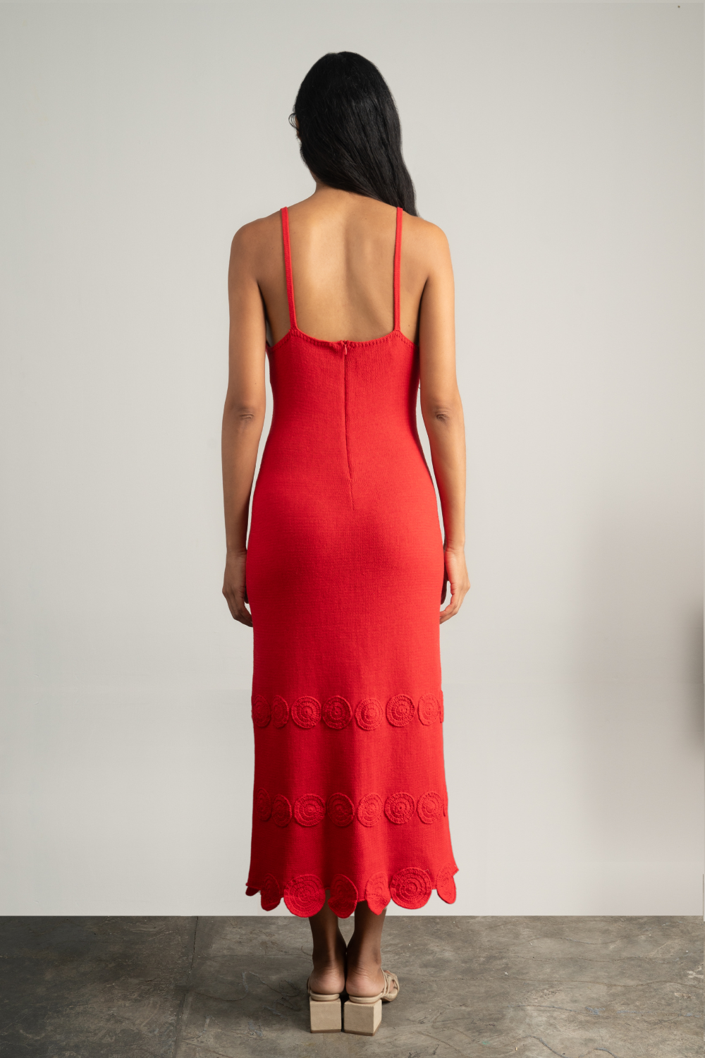 Moray Midi Red Dress by MUNA