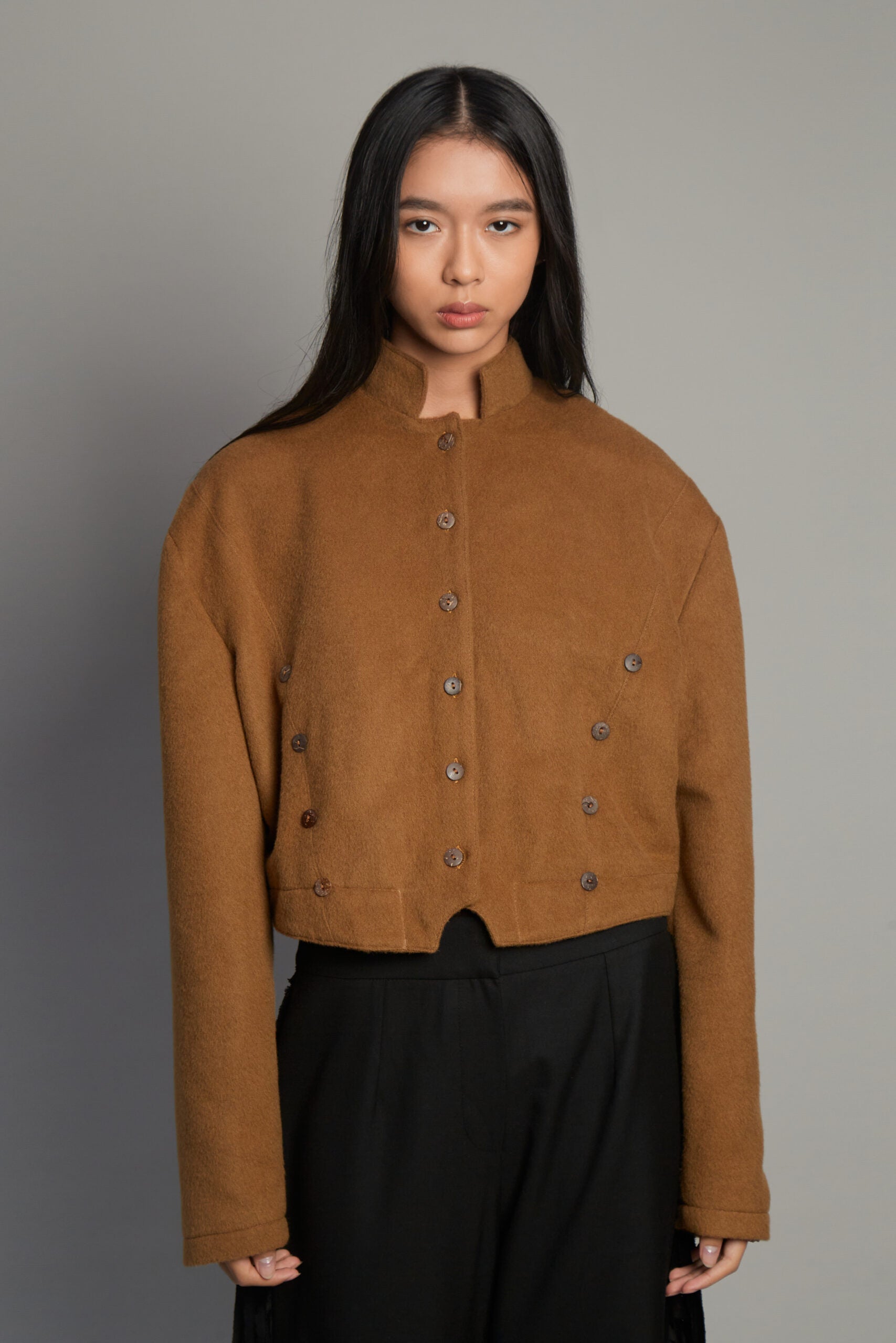 Capitana Alpaca camel jacket by MUNA