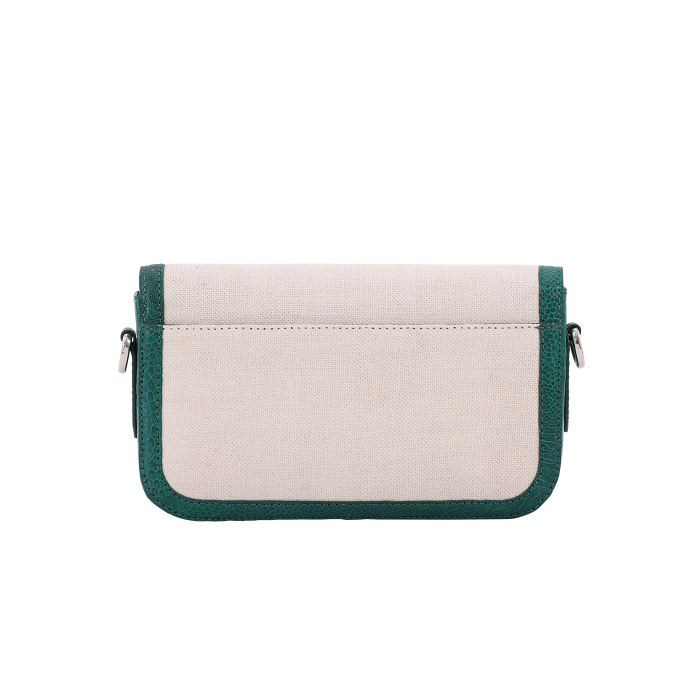 Caia Crossbody in Beige Canvas & Brilliant Green Ostrich Leg by Cape Cobra