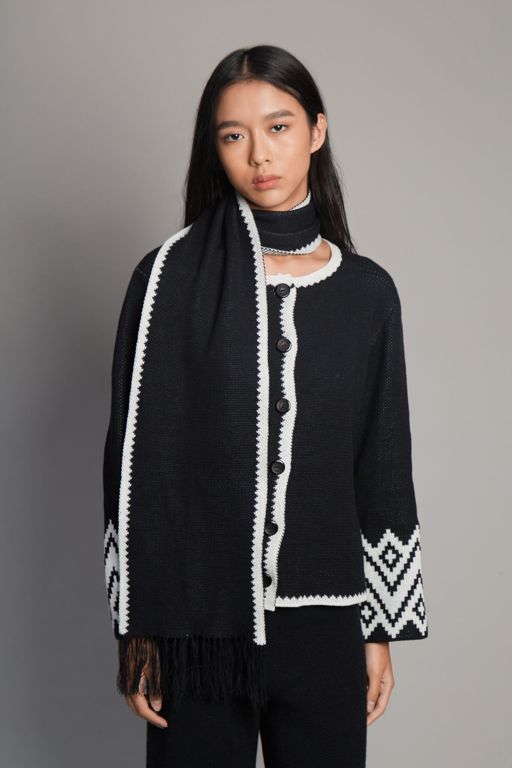 Sierra black cardigan by MUNA