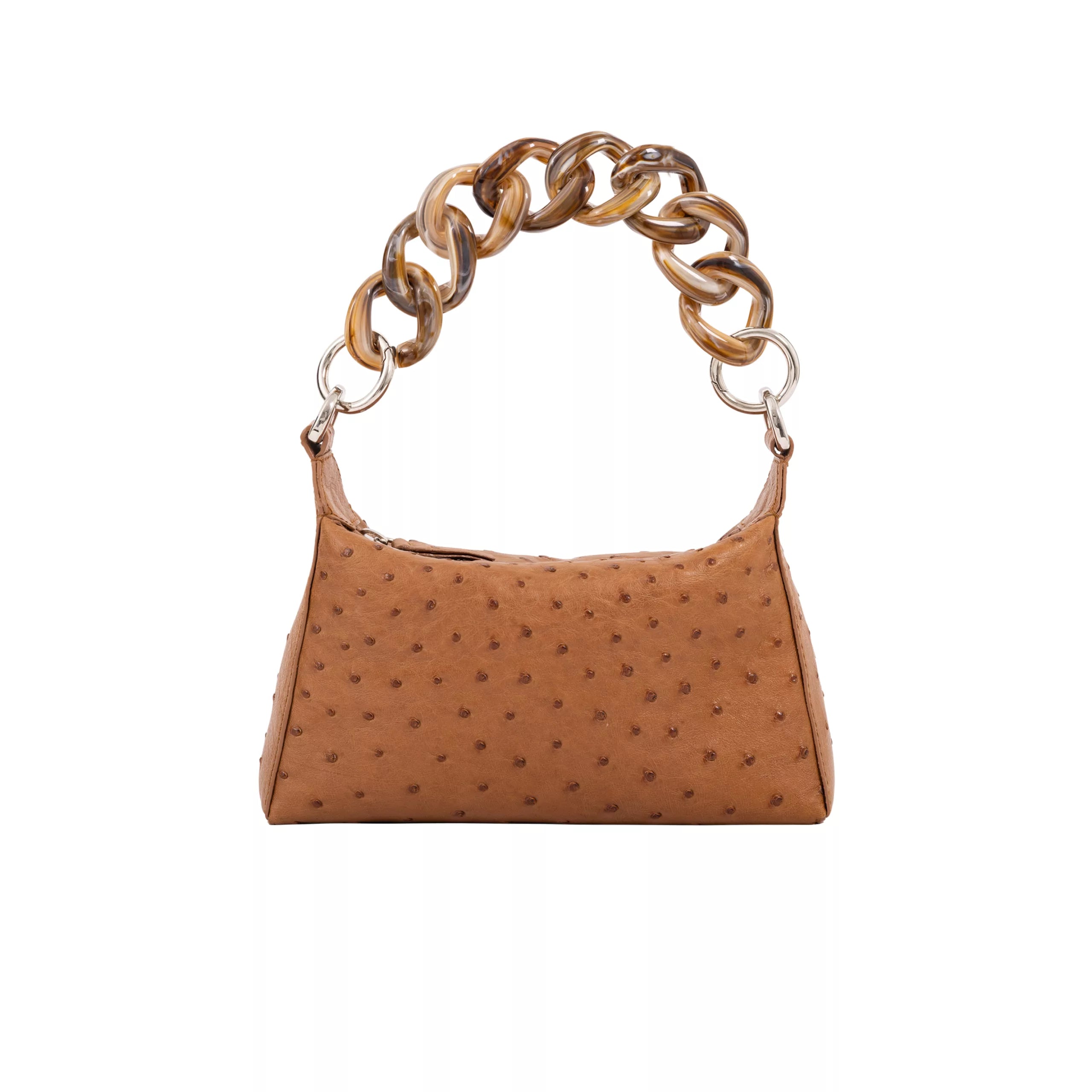 Lola in Luggage Ostrich with a Caramel Resin Chain by Cape Cobra