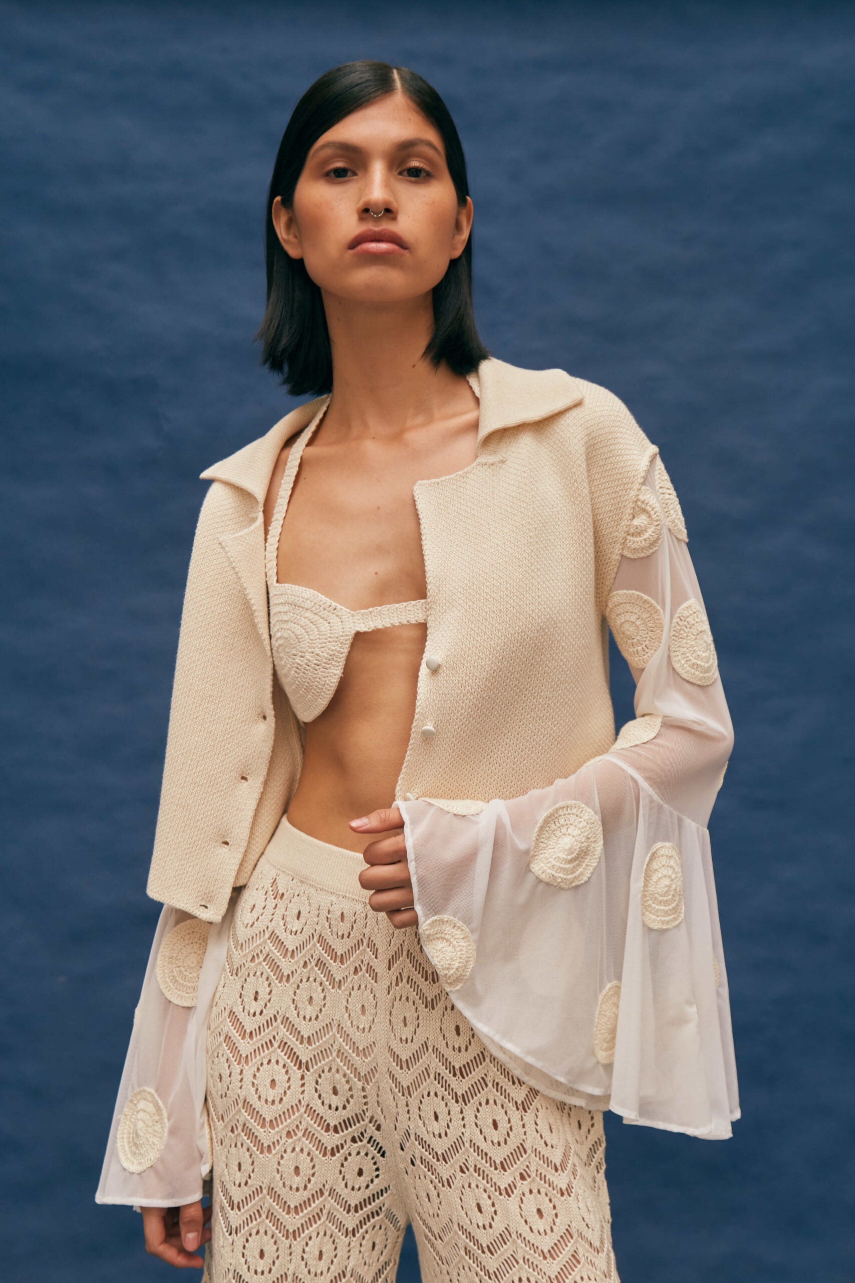 Moray Ivory Cardigan by MUNA