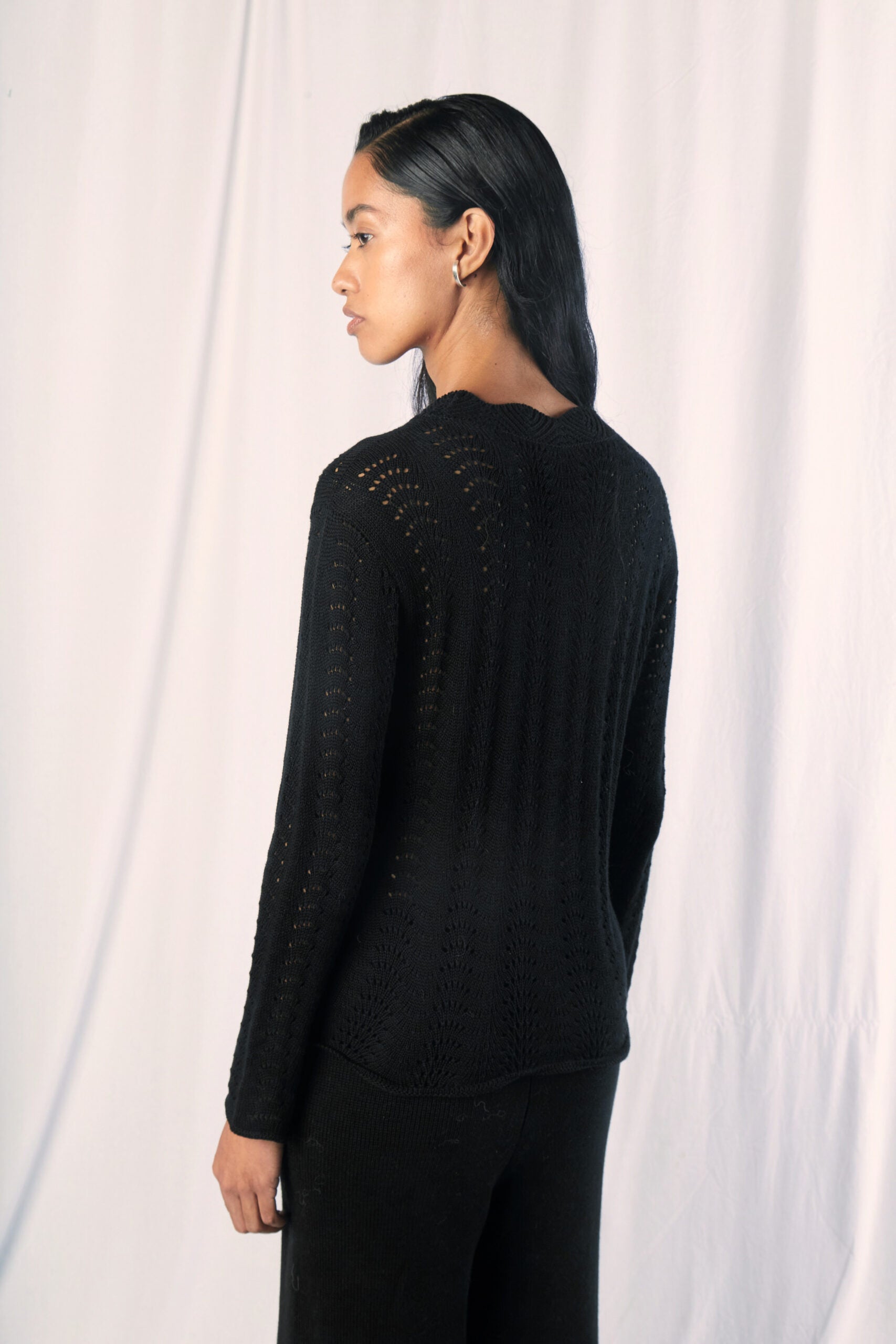 Allpa Black Knit Top by MUNA