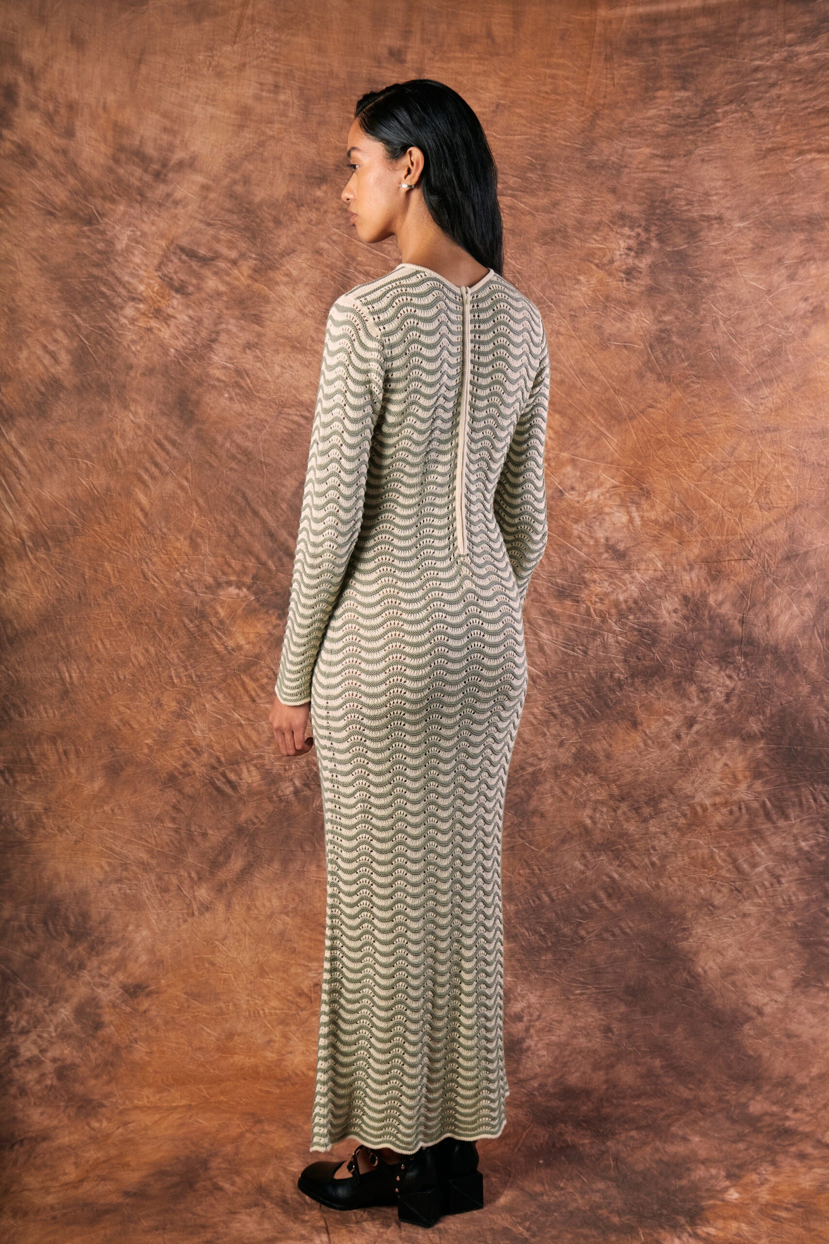 Arena Dress Ivory & Sage Green by MUNA