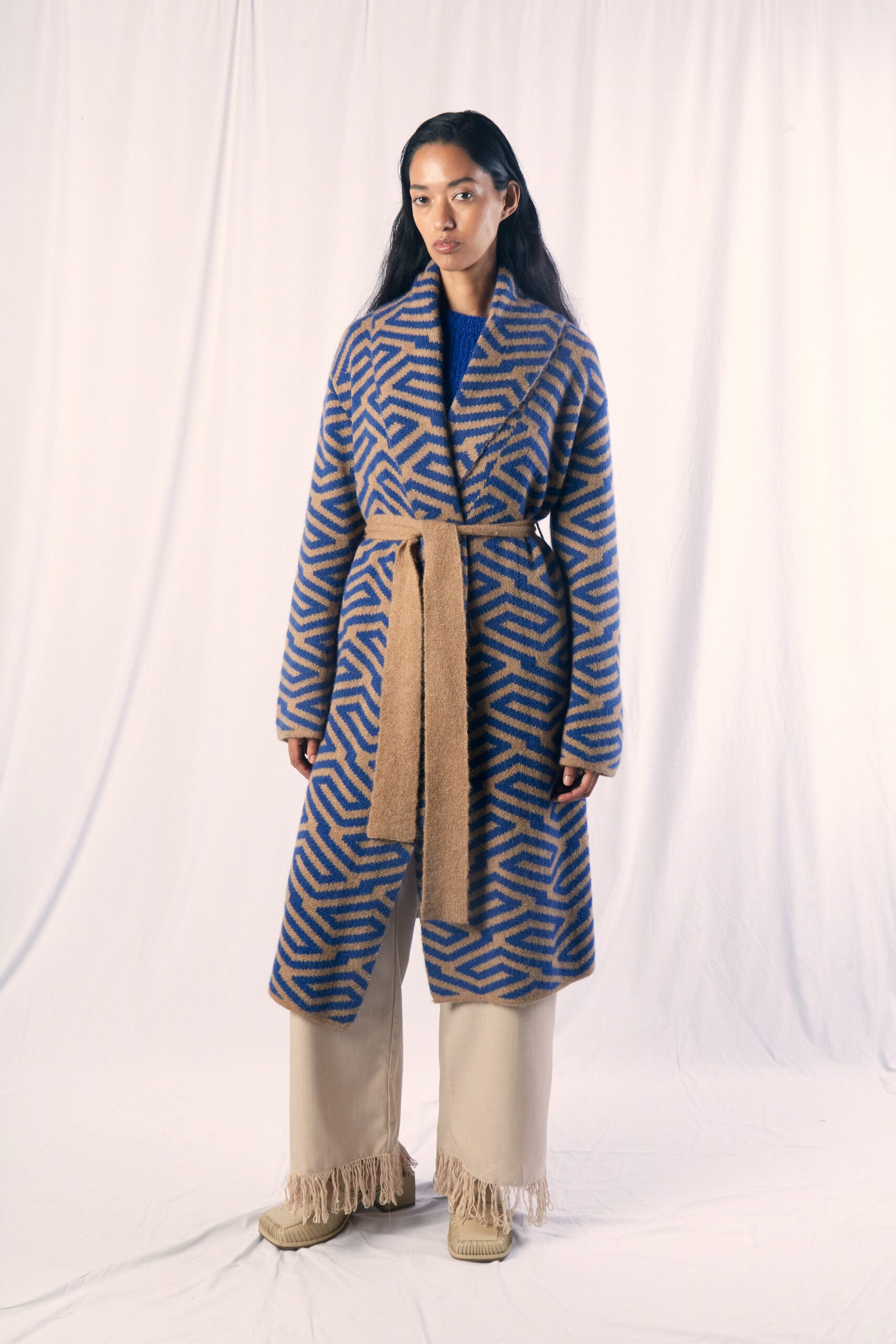 Nuna Coat Beige & Blue by MUNA