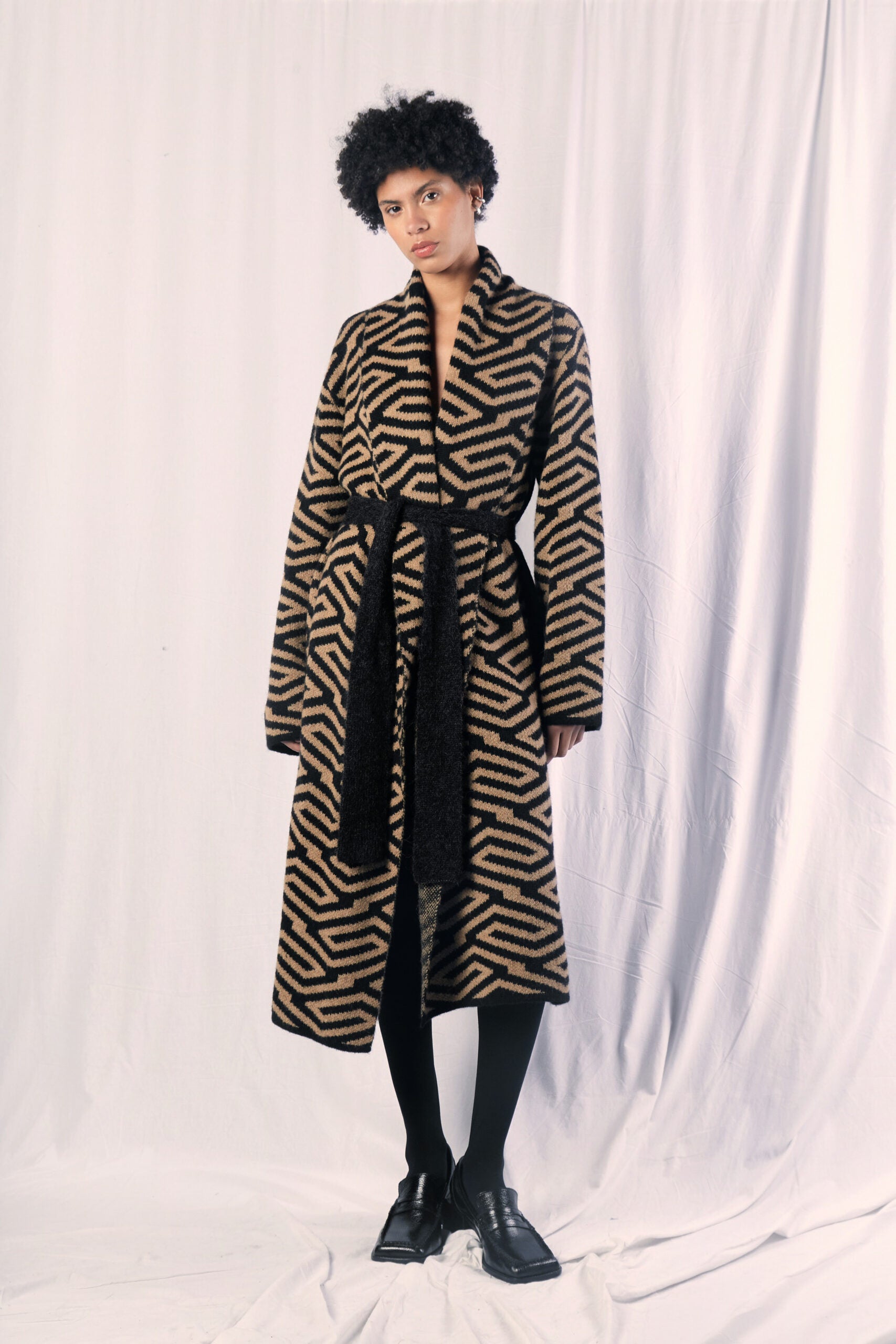 Nuna Coat Beige & Black by MUNA