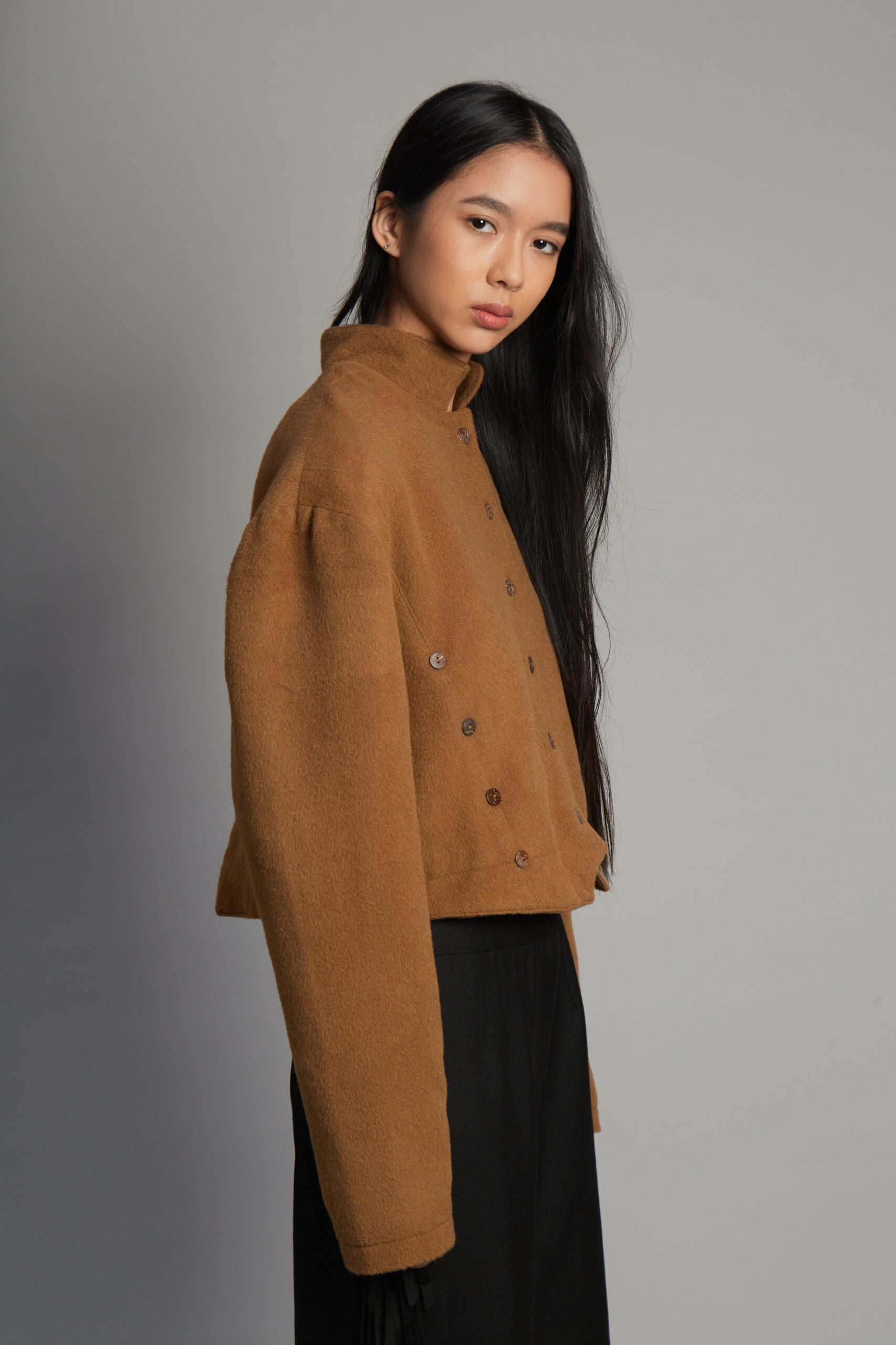 Capitana Alpaca camel jacket by MUNA