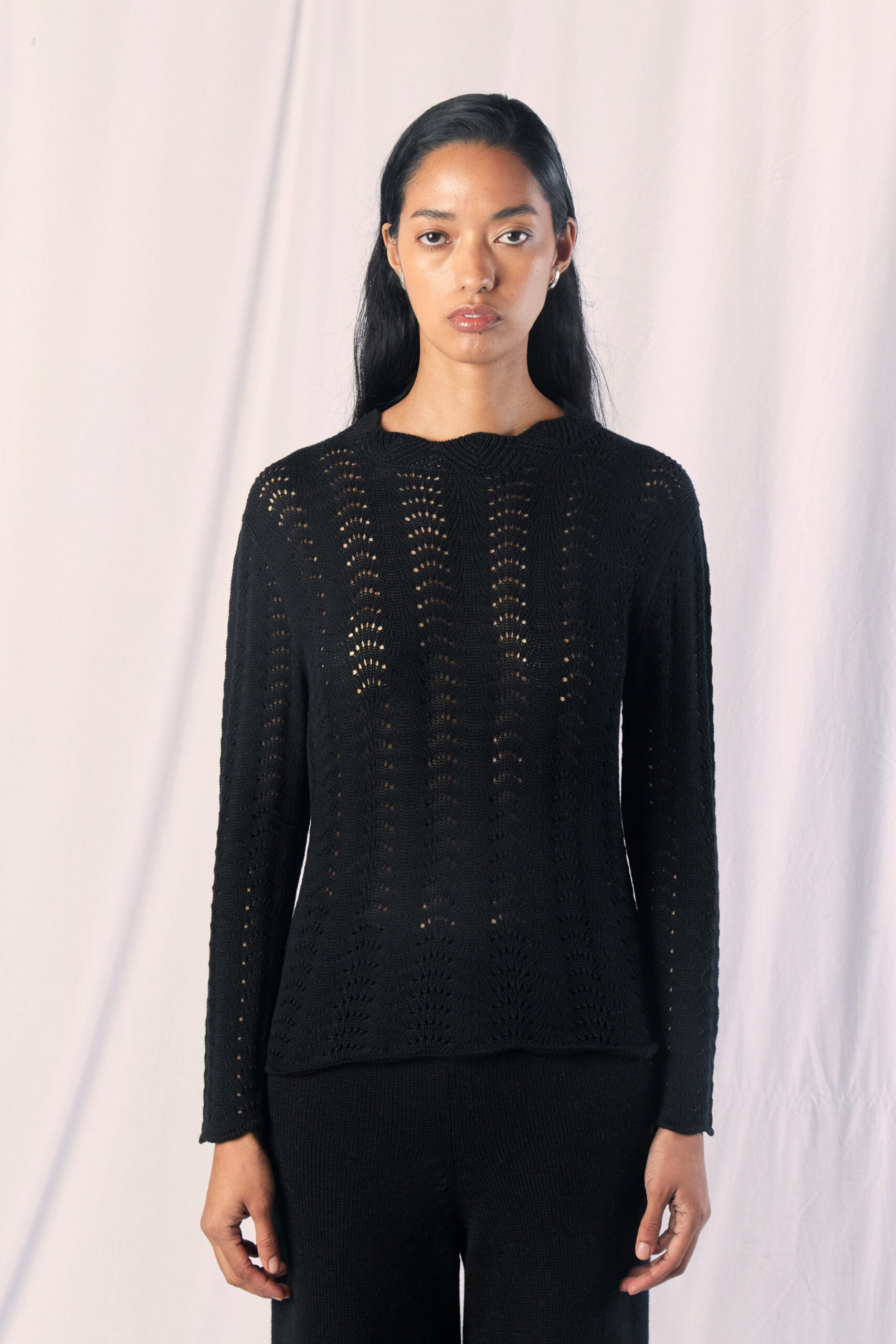 Allpa Black Knit Top by MUNA