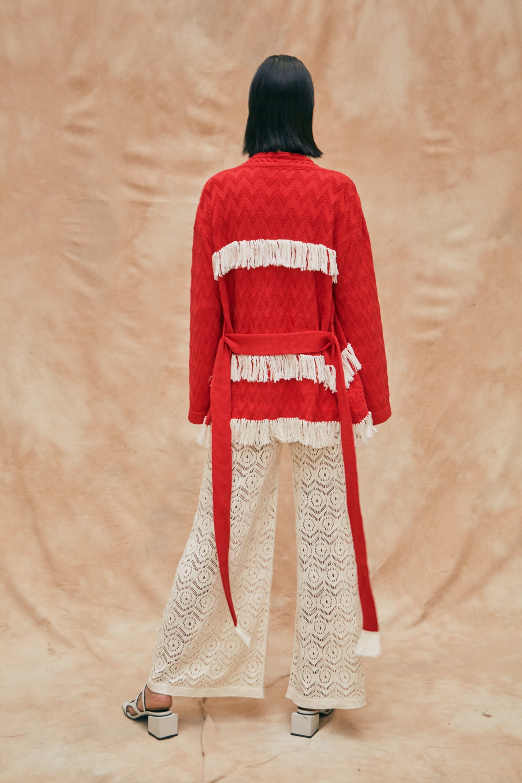 Nazca Red Cardigan by MUNA