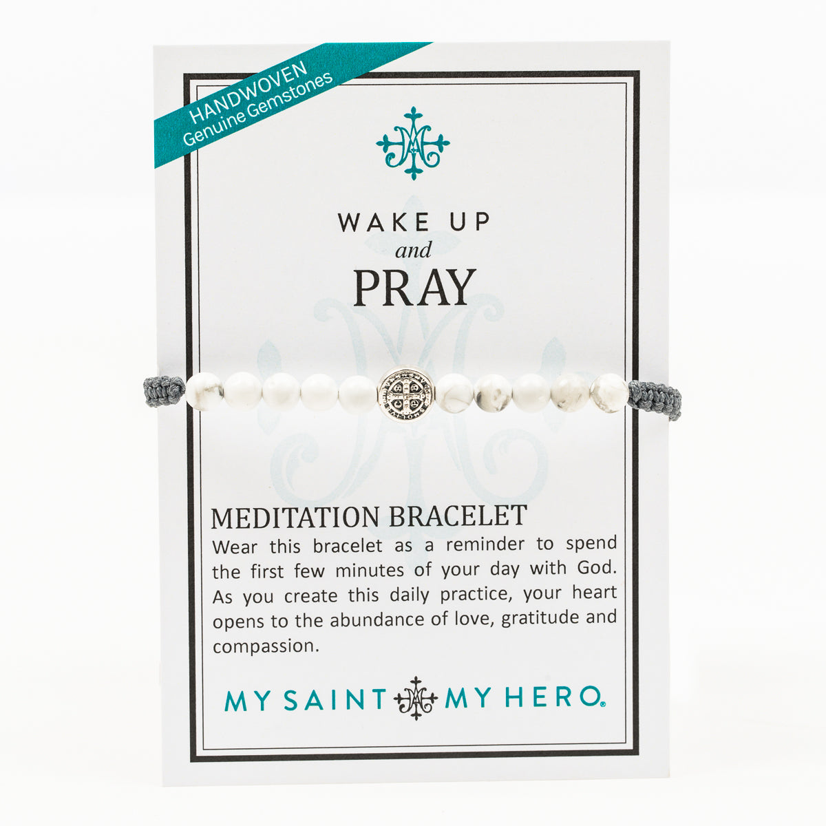 Wake Up and Pray Meditation Bracelet - White Howlite by My Saint My Hero