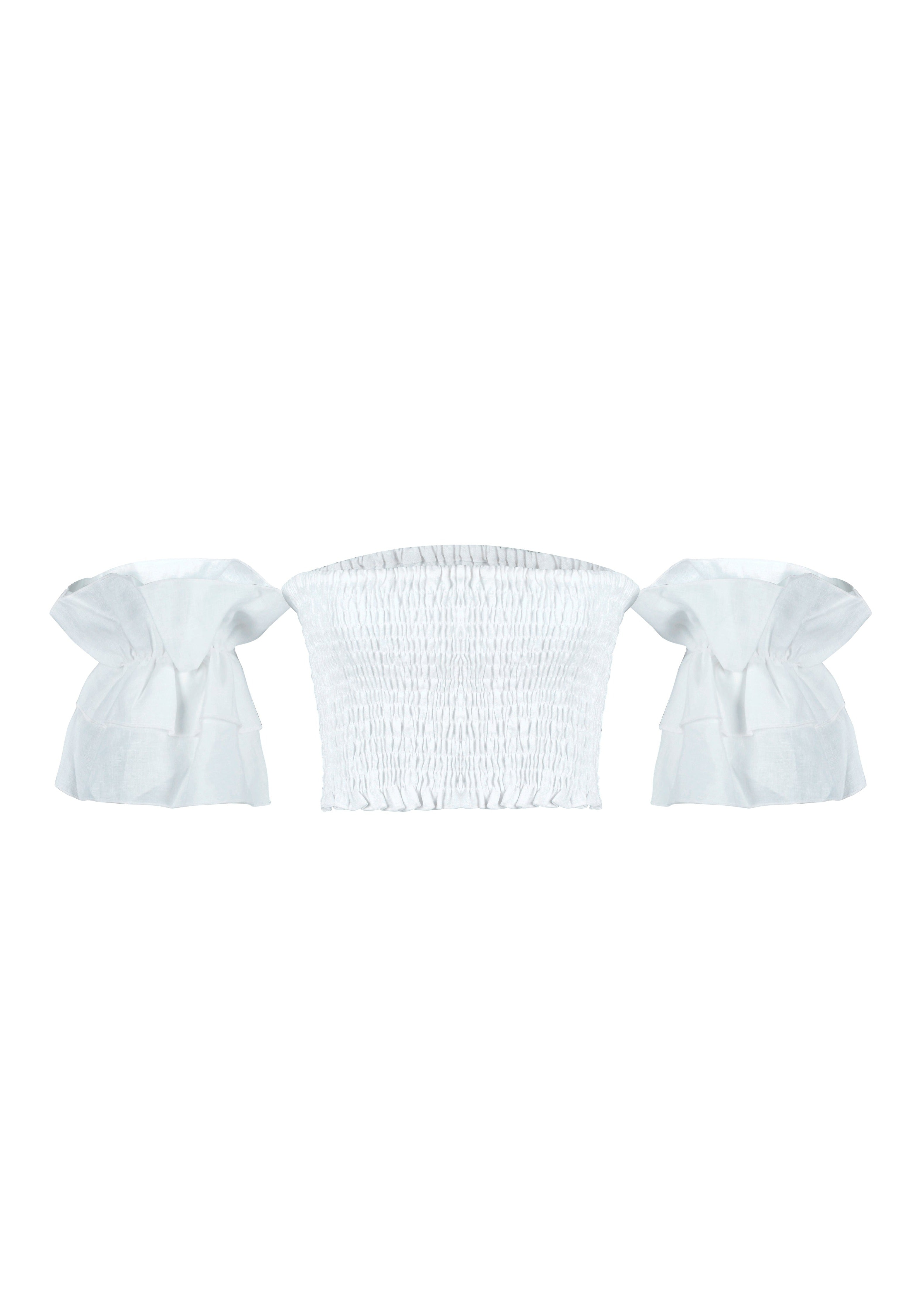 BLOOMS CROP TOP | WHITE by Puka the Label