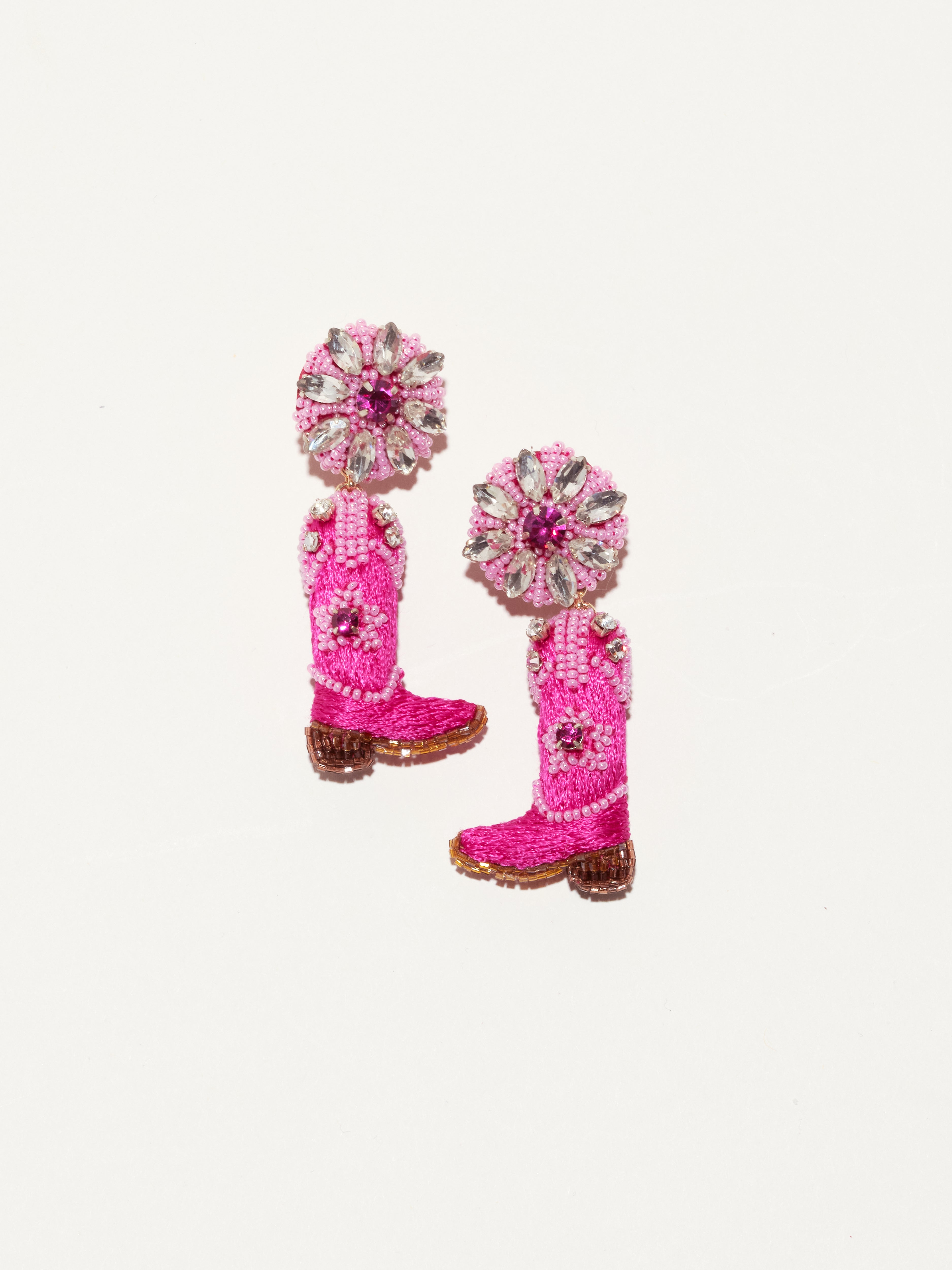 Exclusive Disco Cowgirl Drop Earrings - Barbie Pink by Mignonne Gavigan