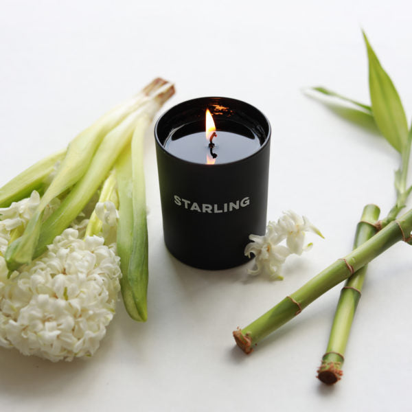 Hyacinth + Bamboo Candle and Matches Set by Starling Project
