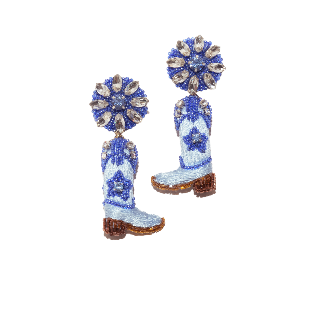 Exclusive Disco Cowgirl Drop Earrings - Midnight Blue by Mignonne Gavigan