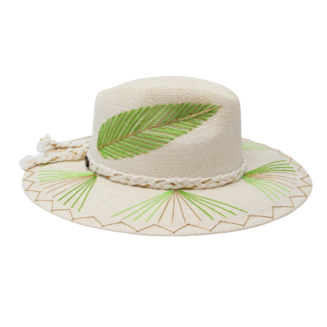 Exclusive Green Feather Hat by Corazon Playero - Preorder