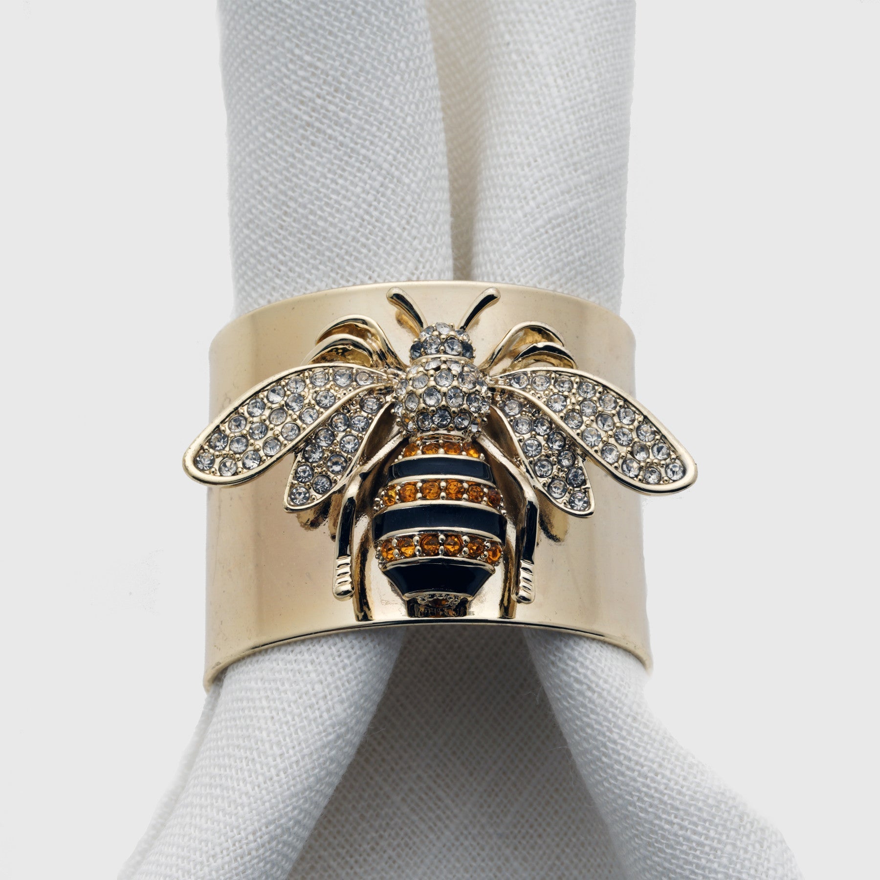 Stripey bee napkin rings, set of two by Joanna Buchanan