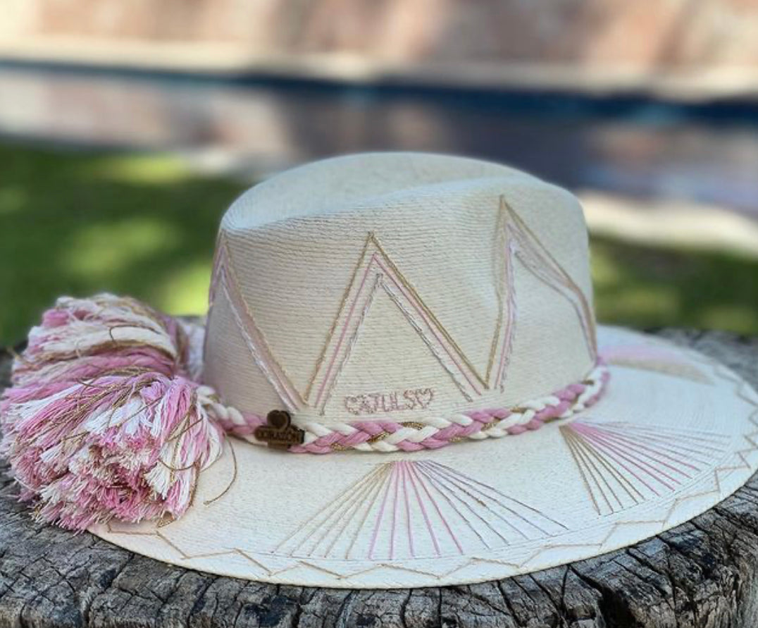 Pretty in Pink Palm Hat | Exclusive Handmade Hat by Corazon Playero
