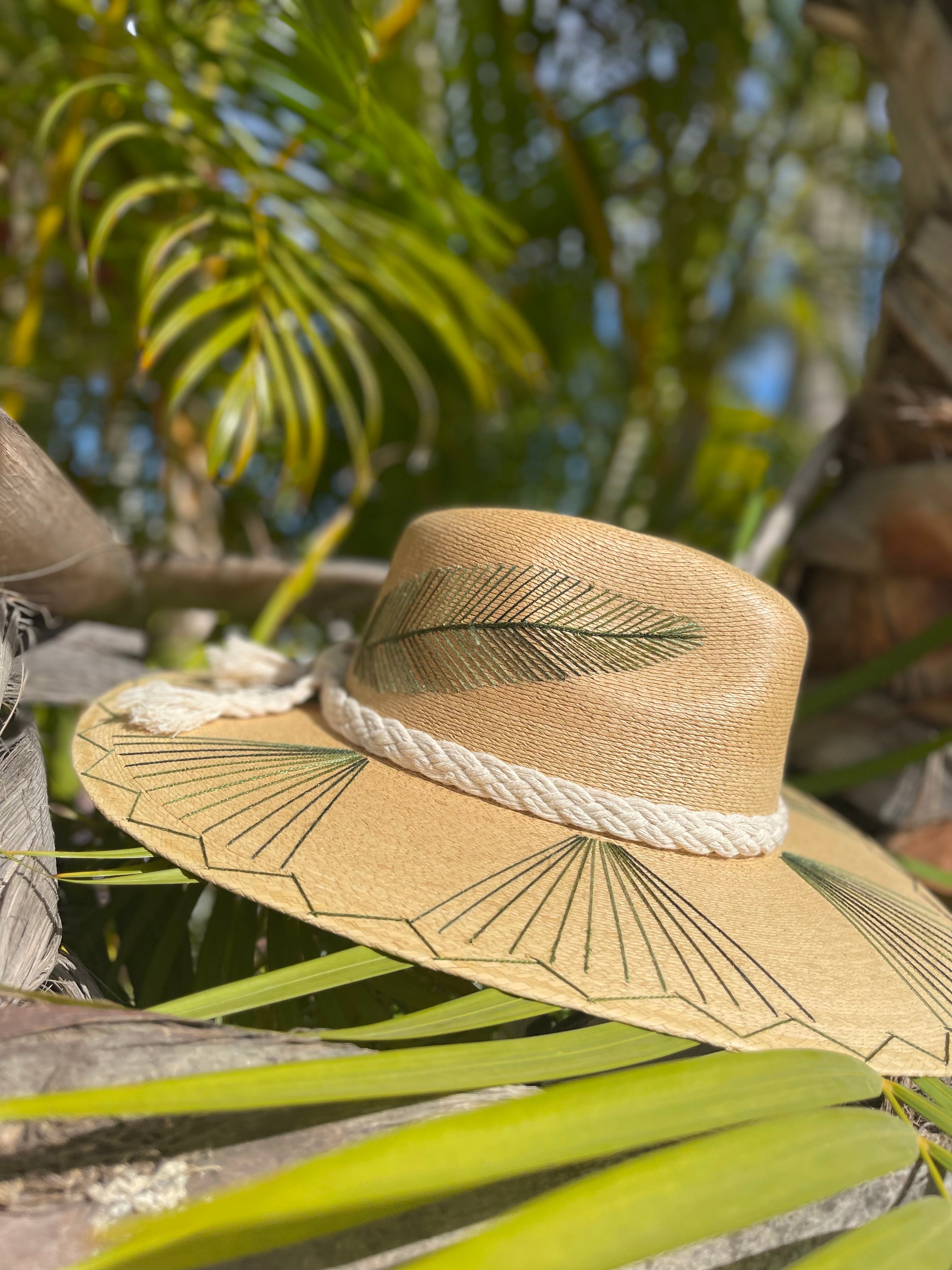 Exclusive Green Feather Hat by Corazon Playero - Preorder