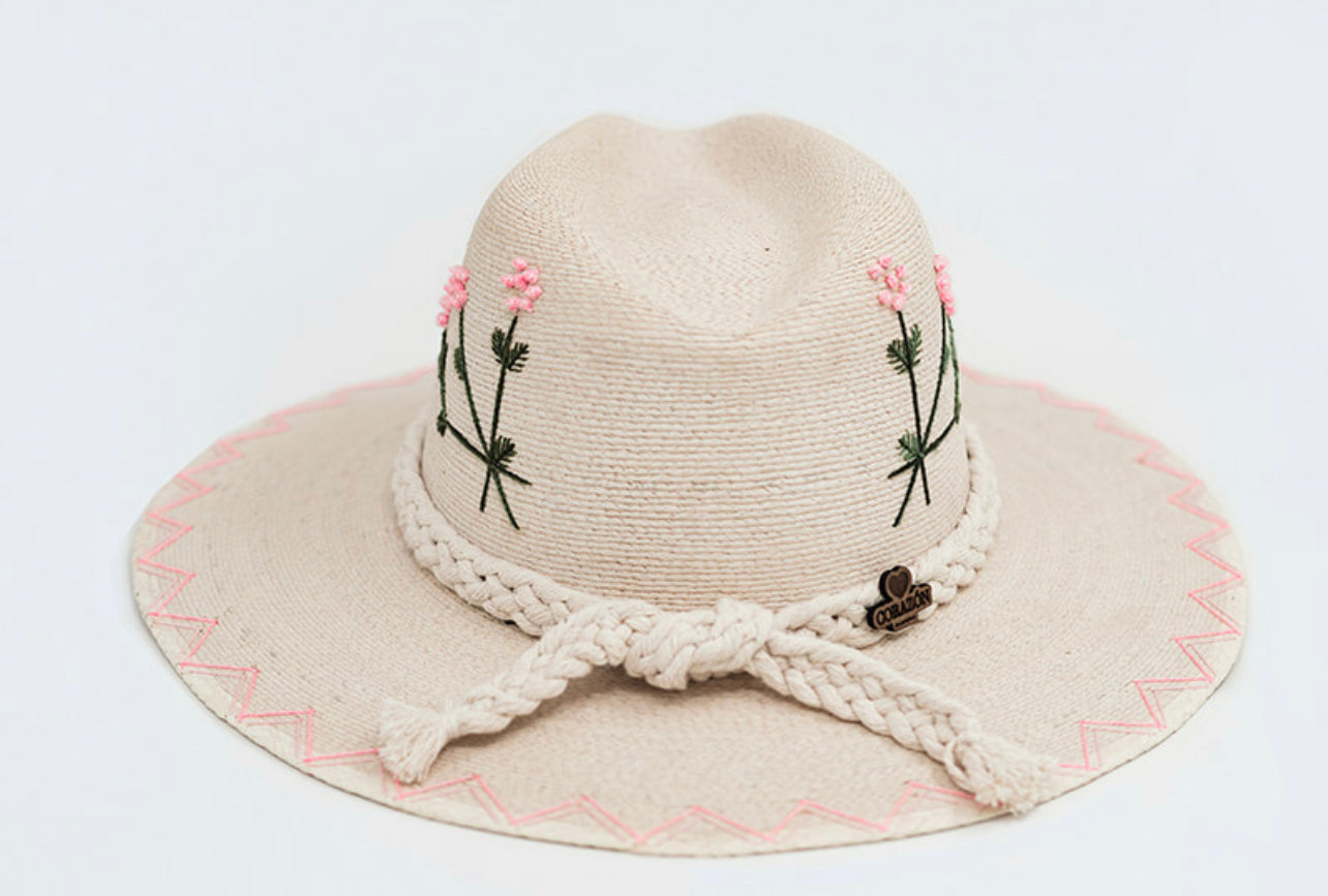 Exclusive Rosada Flores Hat by Corazon Playero - Preorder