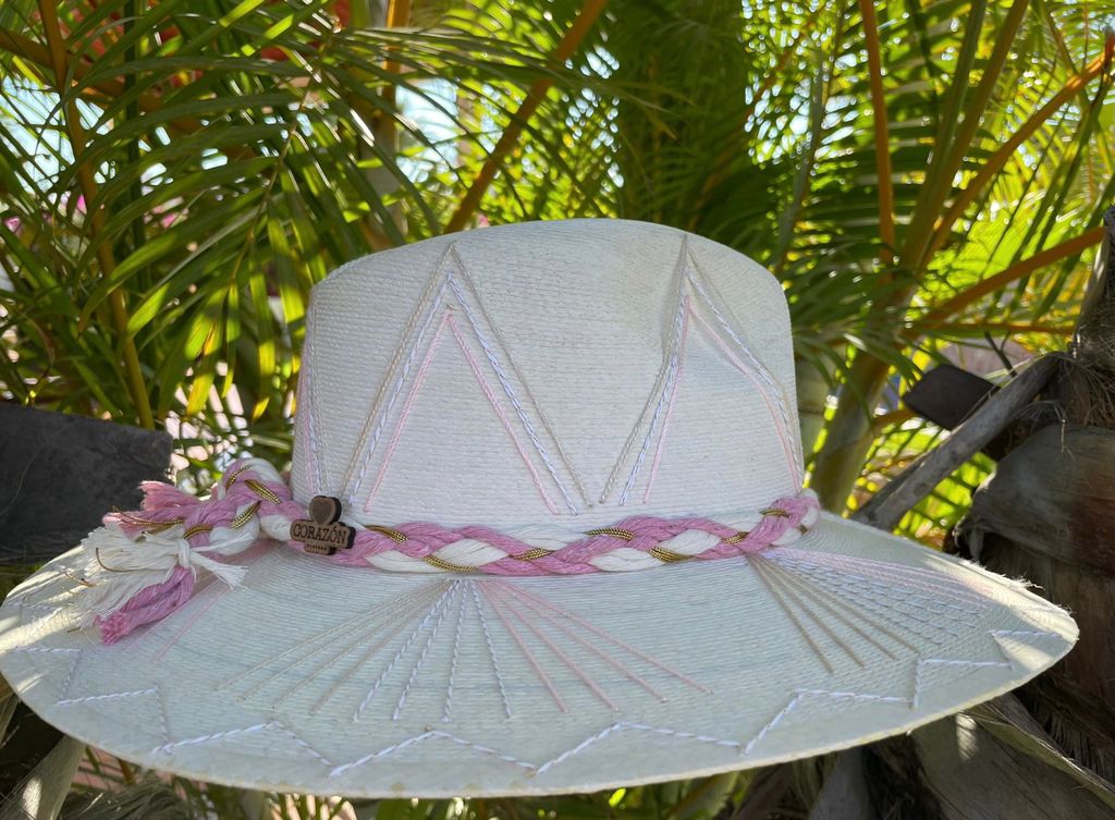 Pretty in Pink Palm Hat | Exclusive Handmade Hat by Corazon Playero