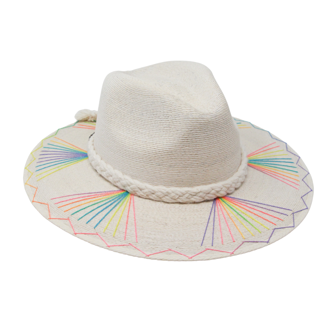Rainbow Sophie Palm Hat | Handmade Statement Hat by Corazon Playero